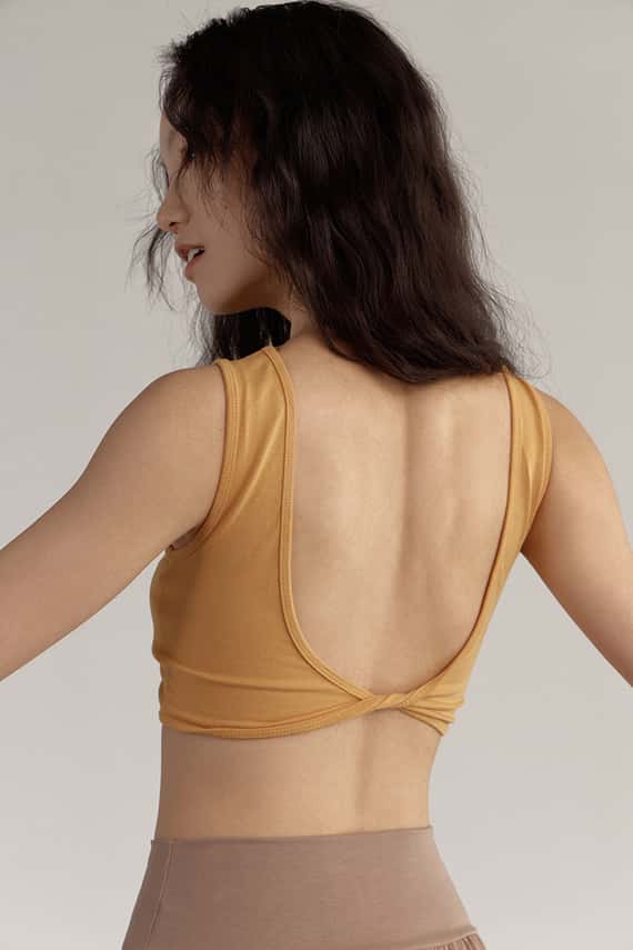 【熱銷補貨】Dhyani 修習瑜珈胸墊短背心 起司黃 CON016YEL