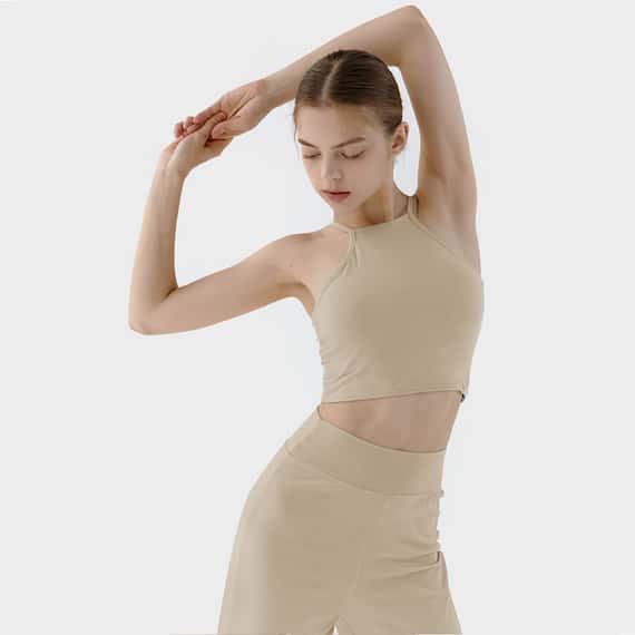 Conchwear 幕斯棉 瑜珈吊帶胸墊短背心 珍珠種子白 CON032IVY