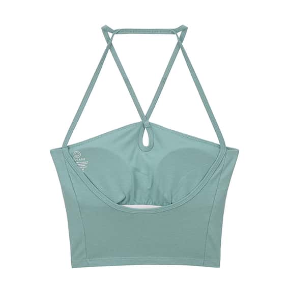 【熱銷補貨】Dhyani 瑜珈前交叉胸墊短背心 長青綠 CON065EGN