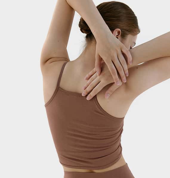 Conchwear 幕斯棉 瑜珈吊帶胸墊短背心 粉磚啡 CON032BRN