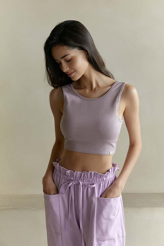 【熱銷補貨】Dhyani 修習瑜珈胸墊短背心 薰衣草紫 CON016LAV
