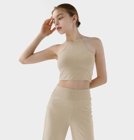 Conchwear 幕斯棉 瑜珈吊帶胸墊短背心 珍珠種子白 CON032IVY