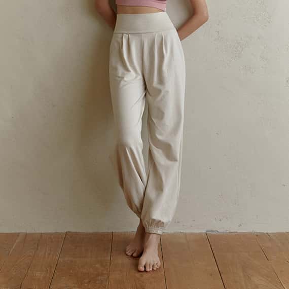 【熱銷補貨】Dhyani 舒悅瑜珈束腳寬褲 奶茶色 CON019BEG