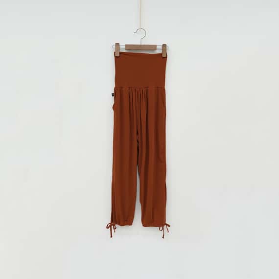 【6色】Sohamsoham 瑜珈側開岔綁帶束腳寬褲 磚紅色 SOH001BRK