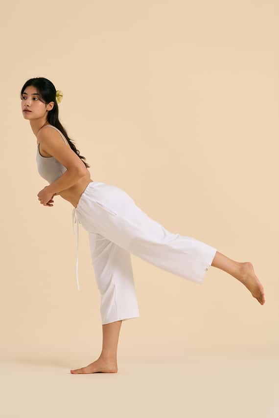 Dhyani 靈活八分瑜珈寬褲 白色 CON129WHT