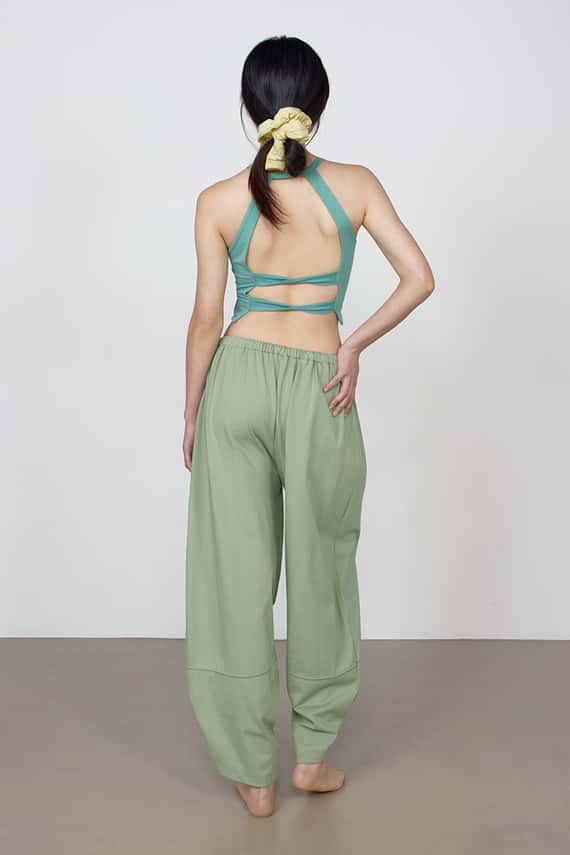 【熱銷補貨】Dhyani 瑜珈闊腿款收腳寬褲 湖水綠 CON059GRN