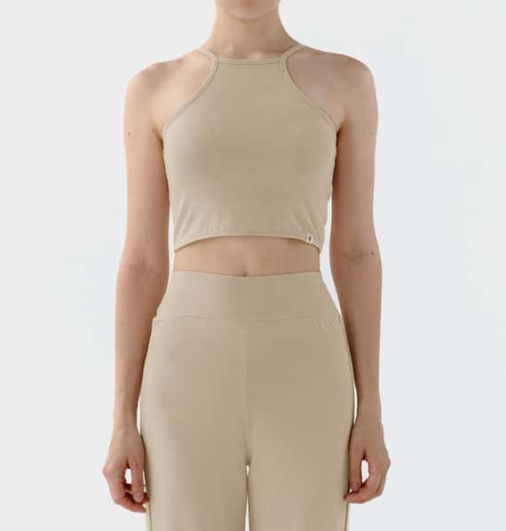 Conchwear 幕斯棉 瑜珈吊帶胸墊短背心 珍珠種子白 CON032IVY