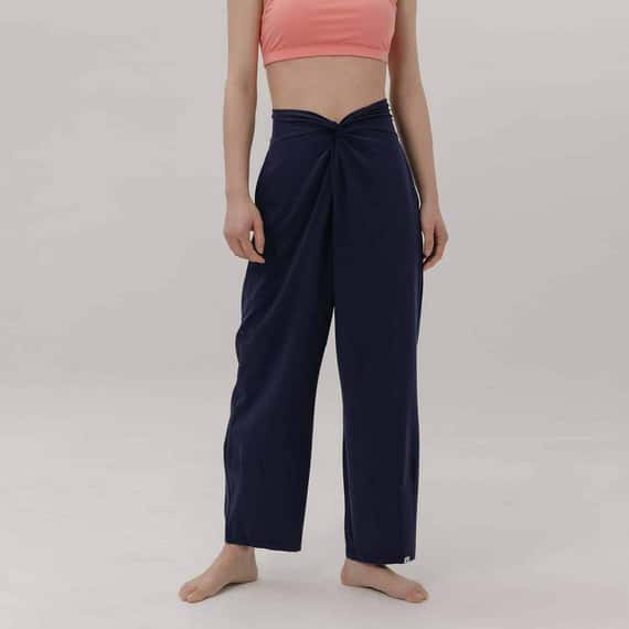 【2色】Sohamsoham 瑜珈扭結直筒收腳褲 海軍藍 SOH004NAV