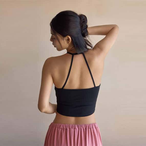 Dhyani 深呼吸胸墊短背心 黑色 CON077BLK