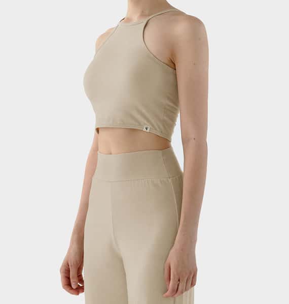 Conchwear 幕斯棉 瑜珈吊帶胸墊短背心 珍珠種子白 CON032IVY