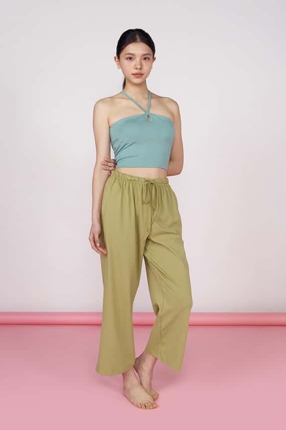 Dhyani 瑜珈寬鬆版直筒九分褲 芥末黃 CON112YEL