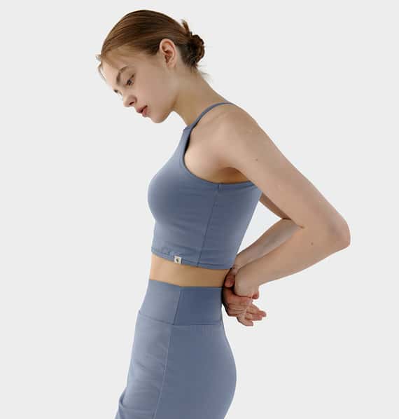 Conchwear 幕斯棉 瑜珈吊帶胸墊短背心 繡球花藍 CON032BLU