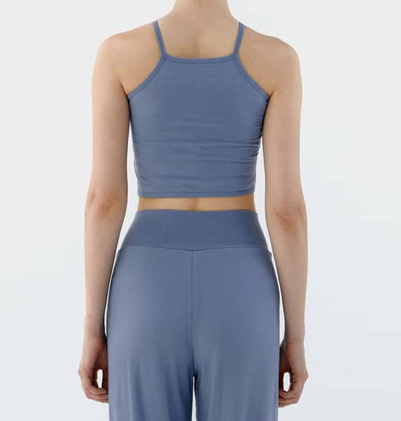 Conchwear 幕斯棉 瑜珈吊帶胸墊短背心 繡球花藍 CON032BLU