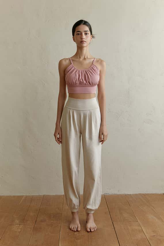 【熱銷補貨】Dhyani 舒悅瑜珈束腳寬褲 奶茶色 CON019BEG