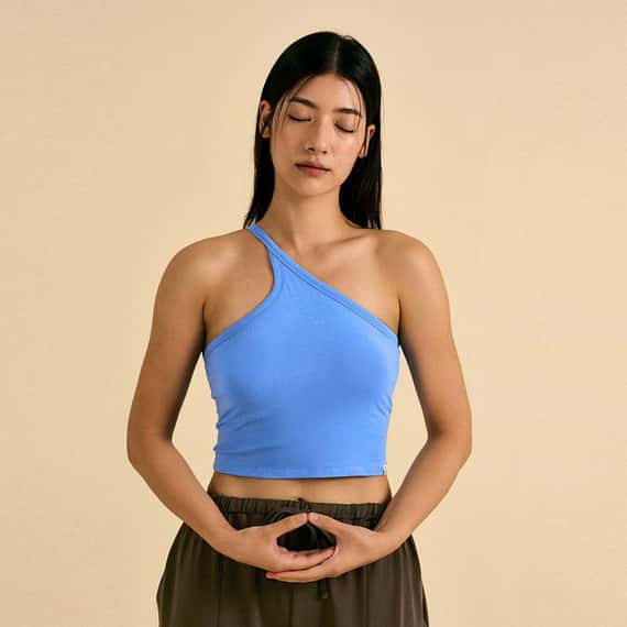 Dhyani 優雅單肩瑜珈內衣 鮮明藍 CON108BLU