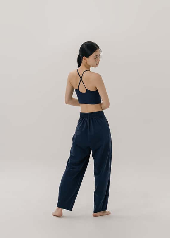 【2色】Sohamsoham 瑜珈扭結直筒收腳褲 海軍藍 SOH004NAV