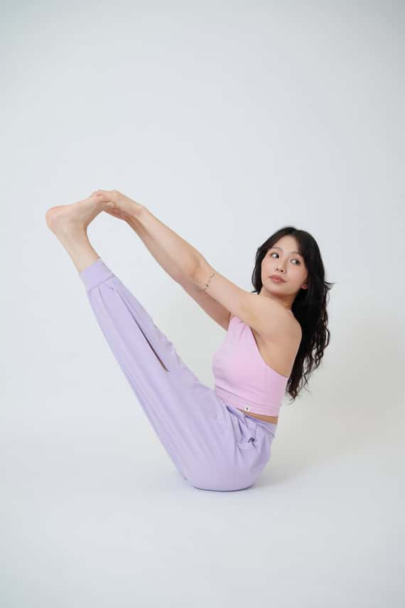 Happy yogi studio 瑜珈側開岔束腳寬褲 薰衣草紫 HYS002LAV