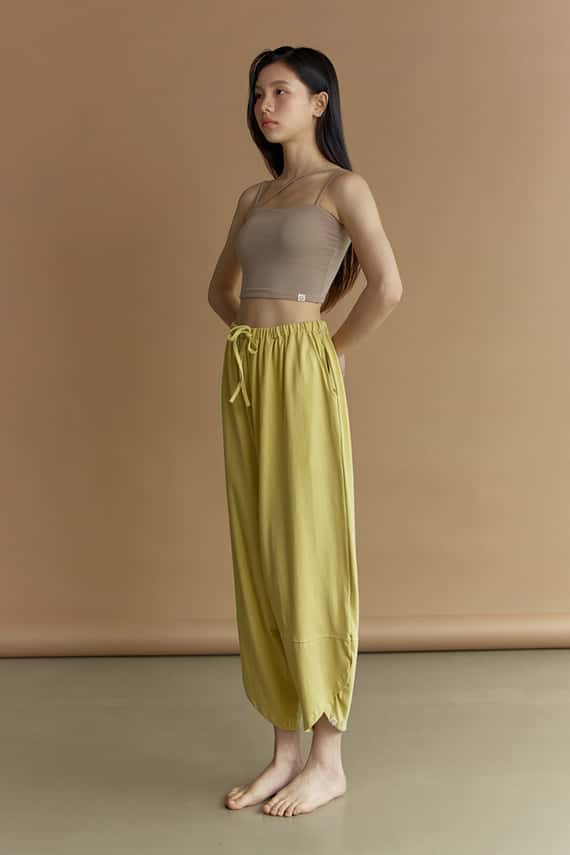 【熱銷補貨】Dhyani 瑜珈闊腿款收腳寬褲 檸檬黃 CON059YEL