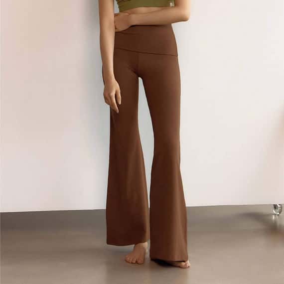 【熱銷補貨】Dhyani 超高腰靴型喇叭褲 棕色 CON092BRN