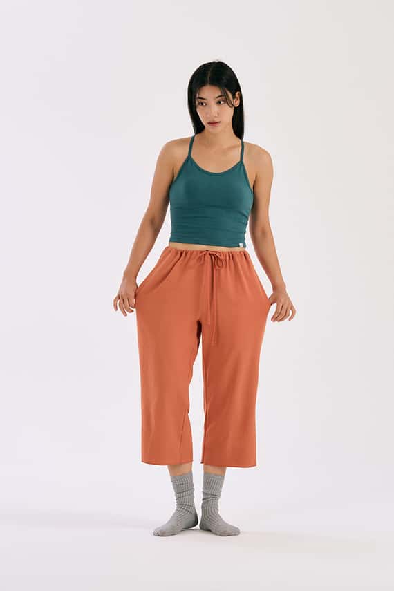 Dhyani 靈活八分瑜珈寬褲 橙橘色 CON129ORG