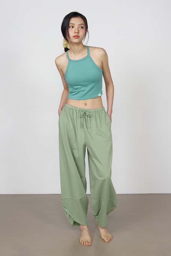 【熱銷補貨】Dhyani 瑜珈闊腿款收腳寬褲 湖水綠 CON059GRN