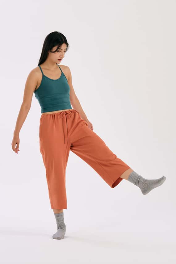Dhyani 靈活八分瑜珈寬褲 橙橘色 CON129ORG
