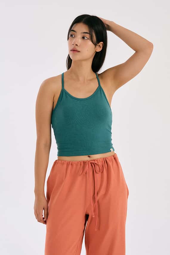 Dhyani 精彩交叉胸墊背心 深綠色 CON125GRN