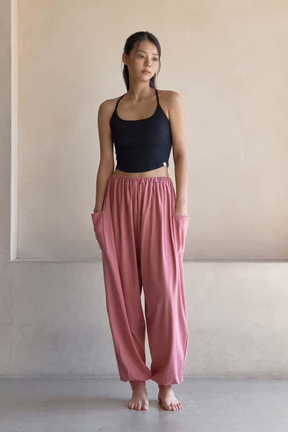 【熱銷補貨】【2色】Dhyani 自由體積束腳寬褲 玫瑰鹽粉 CON083PNK