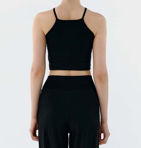 Conchwear 幕斯棉 瑜珈吊帶胸墊短背心 經典黑 CON032BLK