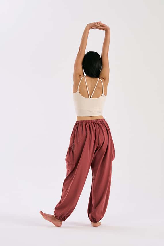 Dhyani 雲朵束腳燈籠寬褲 磚紅色 CON131RED