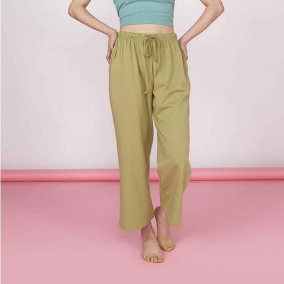 Dhyani 瑜珈寬鬆版直筒九分褲 芥末黃 CON112YEL