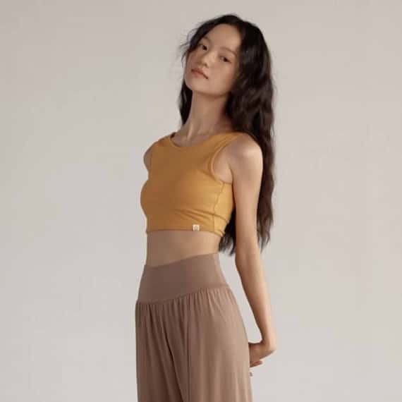 【熱銷補貨】Dhyani 修習瑜珈胸墊短背心 起司黃 CON016YEL