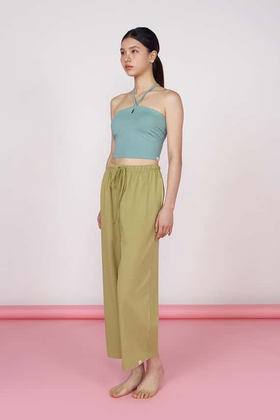 Dhyani 瑜珈寬鬆版直筒九分褲 芥末黃 CON112YEL