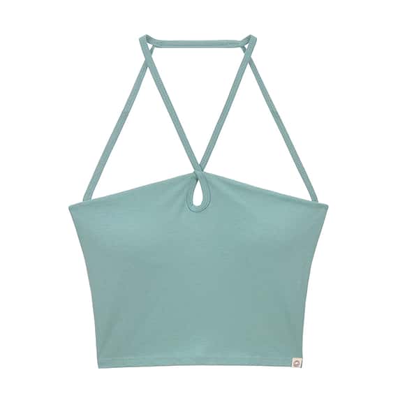 【熱銷補貨】Dhyani 瑜珈前交叉胸墊短背心 長青綠 CON065EGN