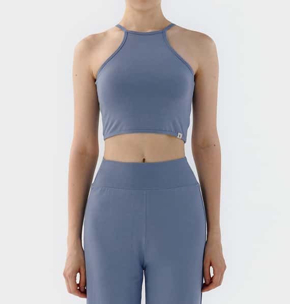 Conchwear 幕斯棉 瑜珈吊帶胸墊短背心 繡球花藍 CON032BLU