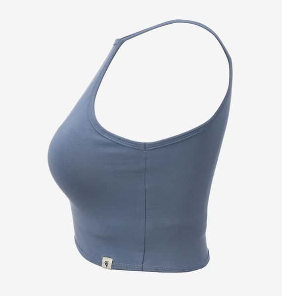 Conchwear 幕斯棉 瑜珈吊帶胸墊短背心 繡球花藍 CON032BLU