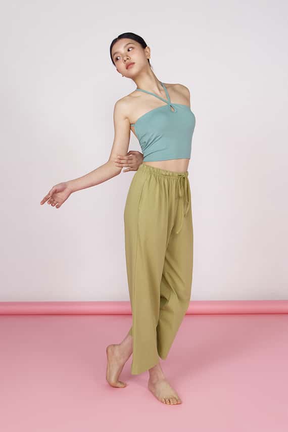 Dhyani 瑜珈寬鬆版直筒九分褲 芥末黃 CON112YEL