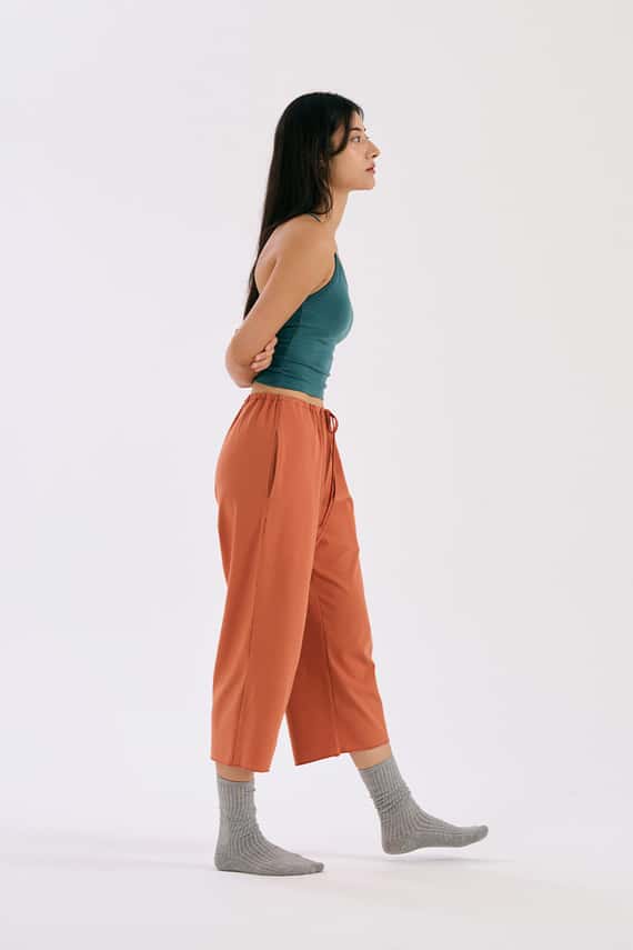 Dhyani 靈活八分瑜珈寬褲 橙橘色 CON129ORG