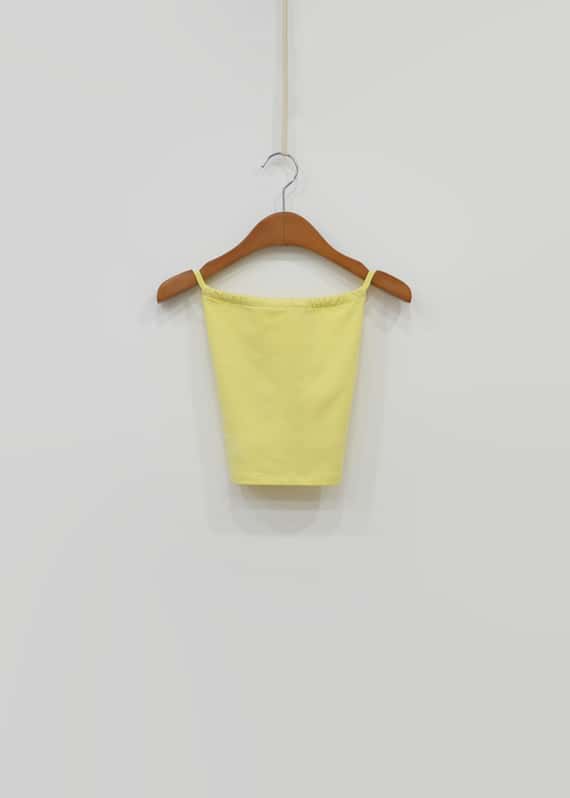 【6色】Sohamsoham 瑜珈抽皺造型胸墊短背心 黃色 SOH002YEL