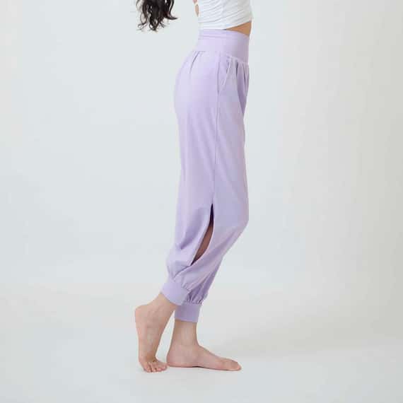 Happy yogi studio 瑜珈側開岔束腳寬褲 薰衣草紫 HYS002LAV