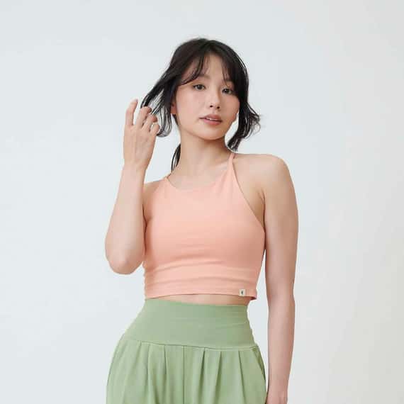 【2色】Conchwear X型削肩款胸墊短背心 鮭魚橘 CON117ORG