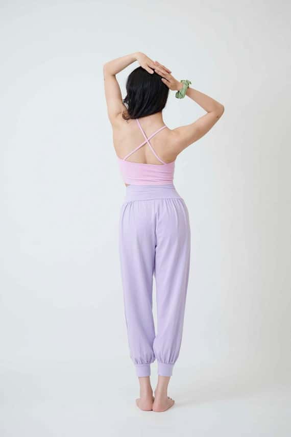 Happy yogi studio 瑜珈側開岔束腳寬褲 薰衣草紫 HYS002LAV