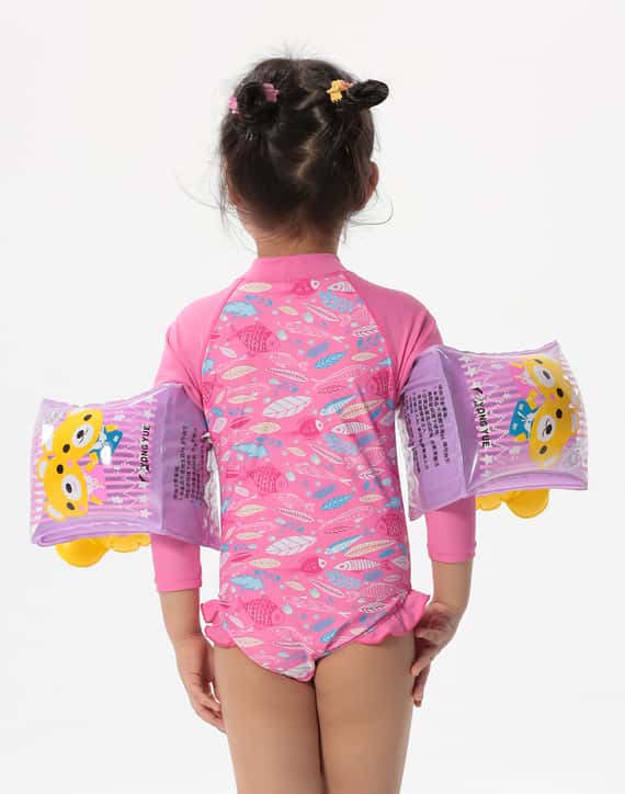 Haolang 粉紅海洋寶寶長袖泳衣