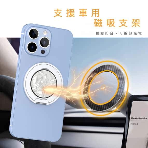 手機磁吸支架環 附黏貼式磁吸片 適用iPhone及Android系列手機