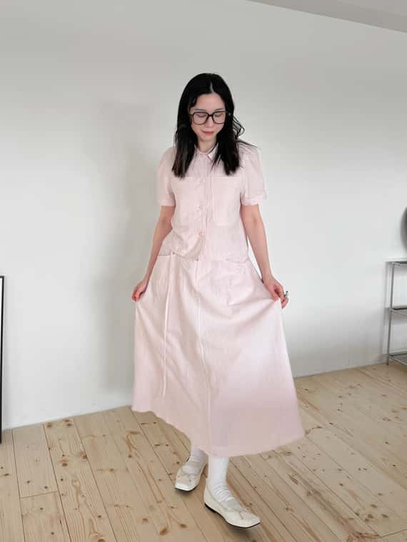 夏日棉麻附腰帶長裙（成套優惠）