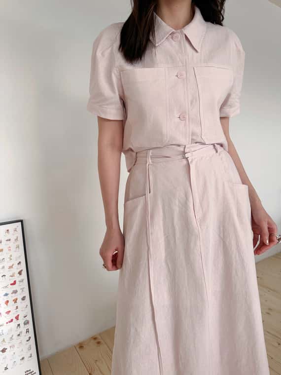 夏日棉麻附腰帶長裙（成套優惠）