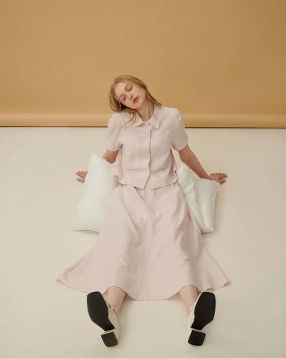 夏日棉麻附腰帶長裙（成套優惠）