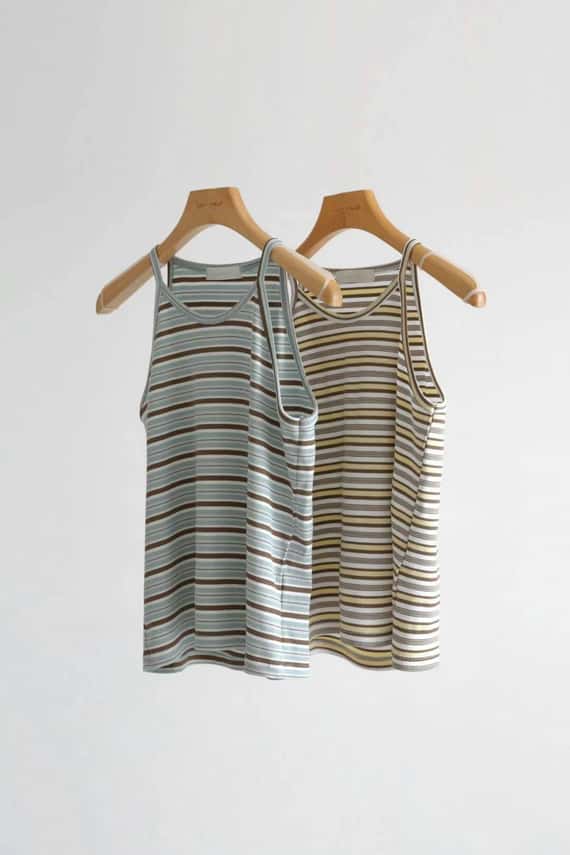 超舒服高彈力條紋細肩背心