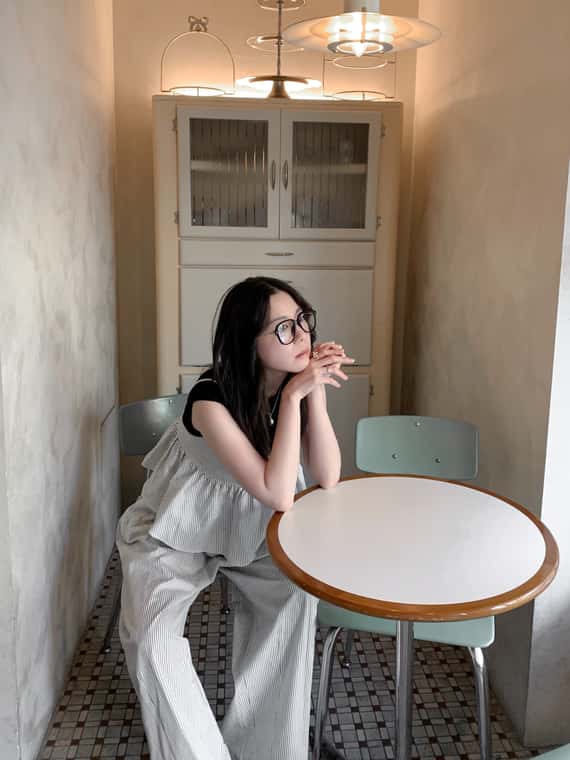 調整抽繩挺版條紋氣球褲（成套優惠）