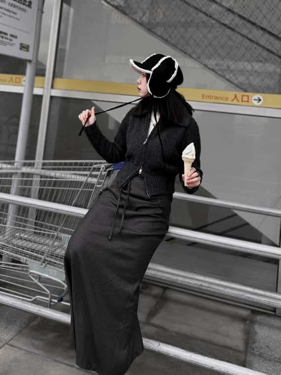 熱賣款QQ羊羔毛小臉飛行帽